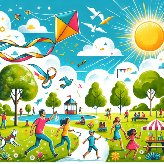 晴れた夏の日　さわやかなイラスト