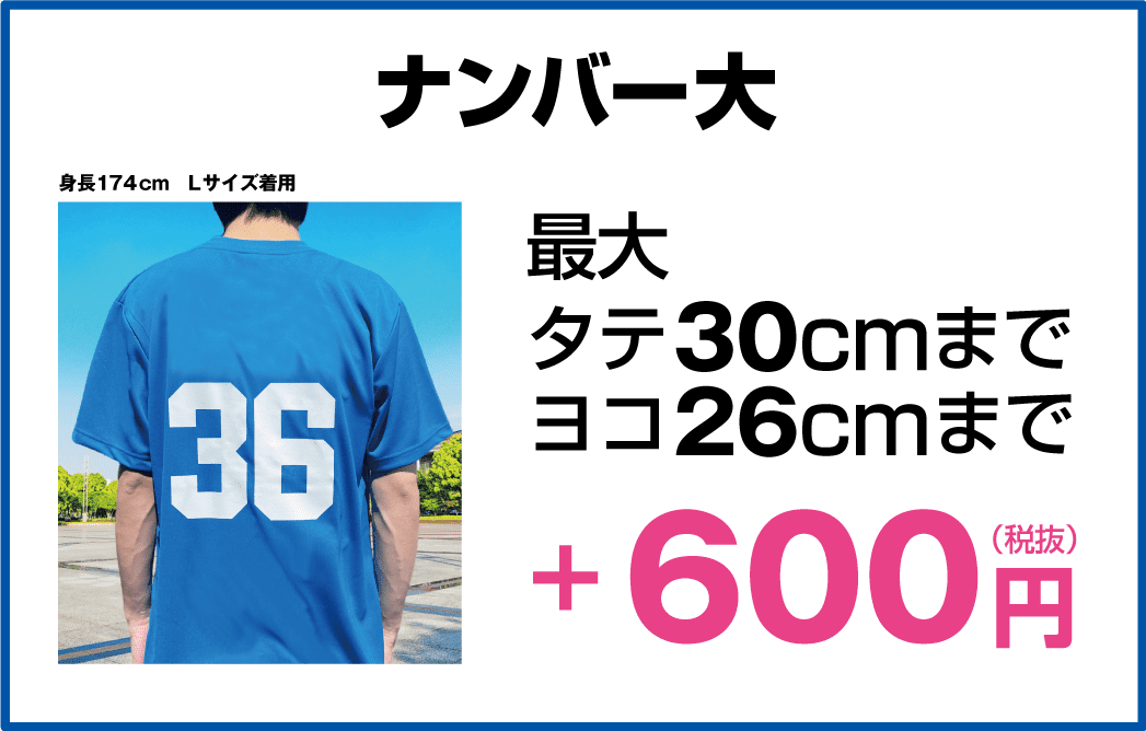 ナンバー大 +600円