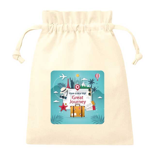 コットンフリル巾着（M）｜トートバッグ