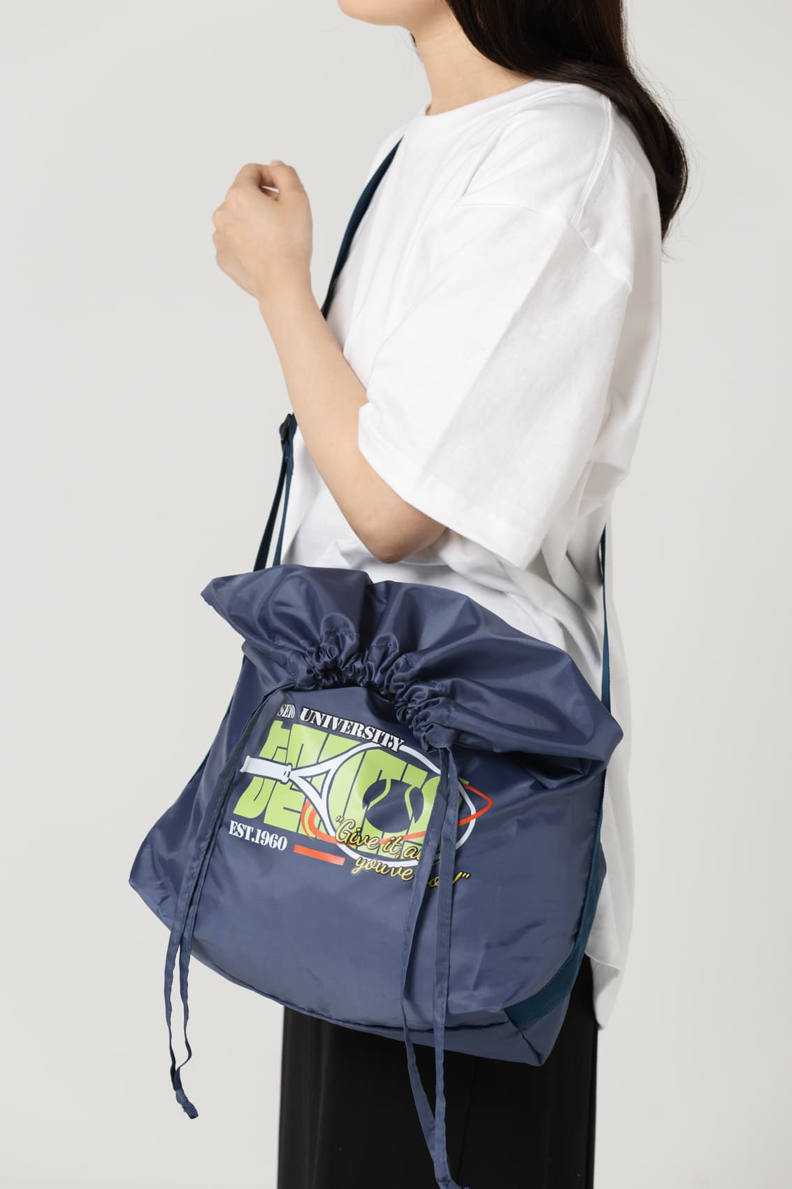 巾着ポリショルダーバッグ｜トートバッグ