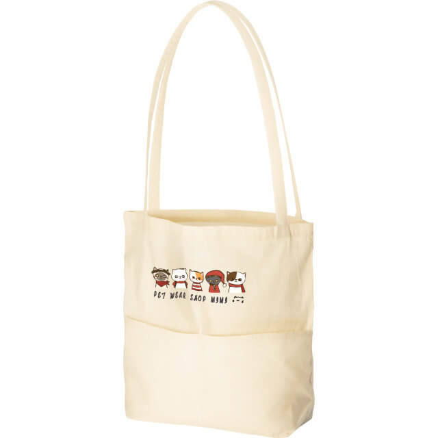 コットンA４外ポケットロングショルダーバッグ