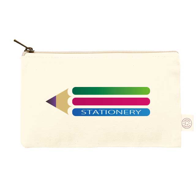 オーガニックコットンキャンバスフラットポーチ（S）