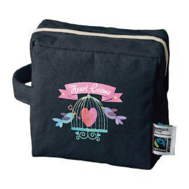 フェアトレードコットンキャンバスファスナーポーチ（S）