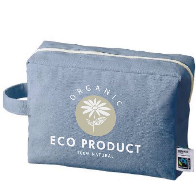 フェアトレードコットンキャンバスファスナーポーチ（L）