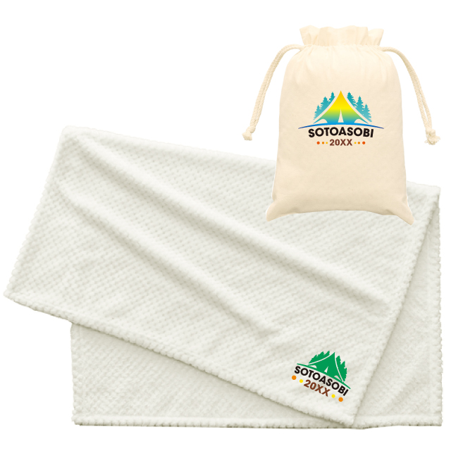 鹿の子柄ブランケット（巾着付き）