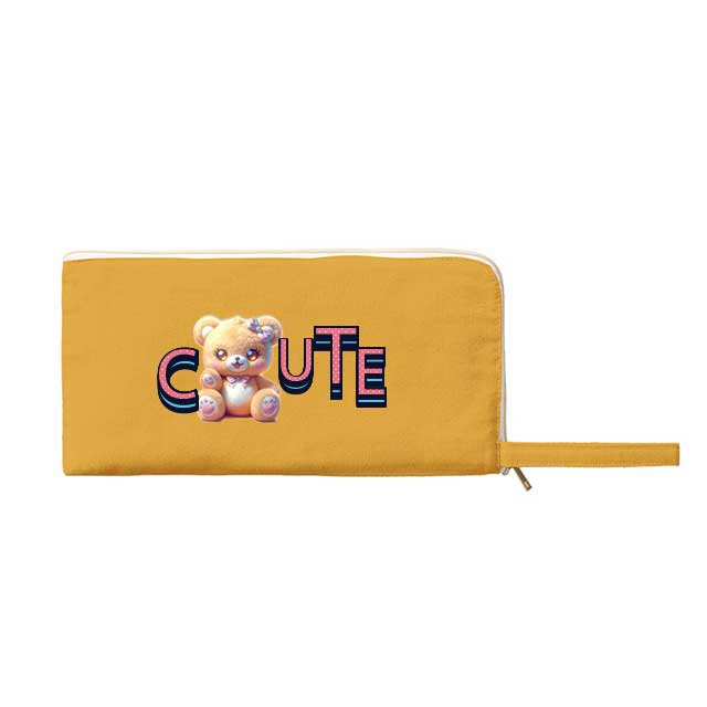 キャンバスL字ファスナーフラットポーチ（M）