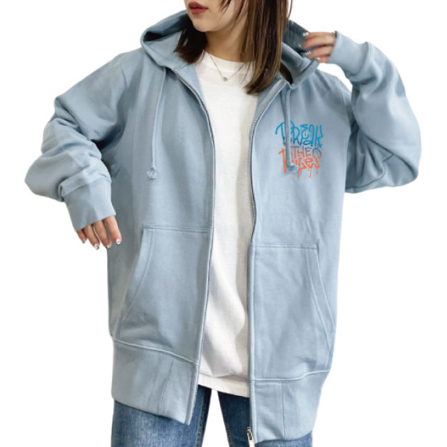 カラフルフードジップパーカー