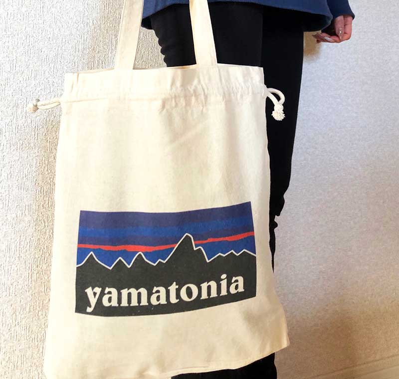 厚手コットンガゼット巾着トート（Ｍ）の作成事例